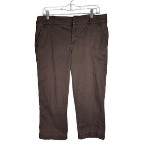 Sonoma Life + Style‎ Womens Brown Capri Pants Size 12 Cropped Stretch Trousers